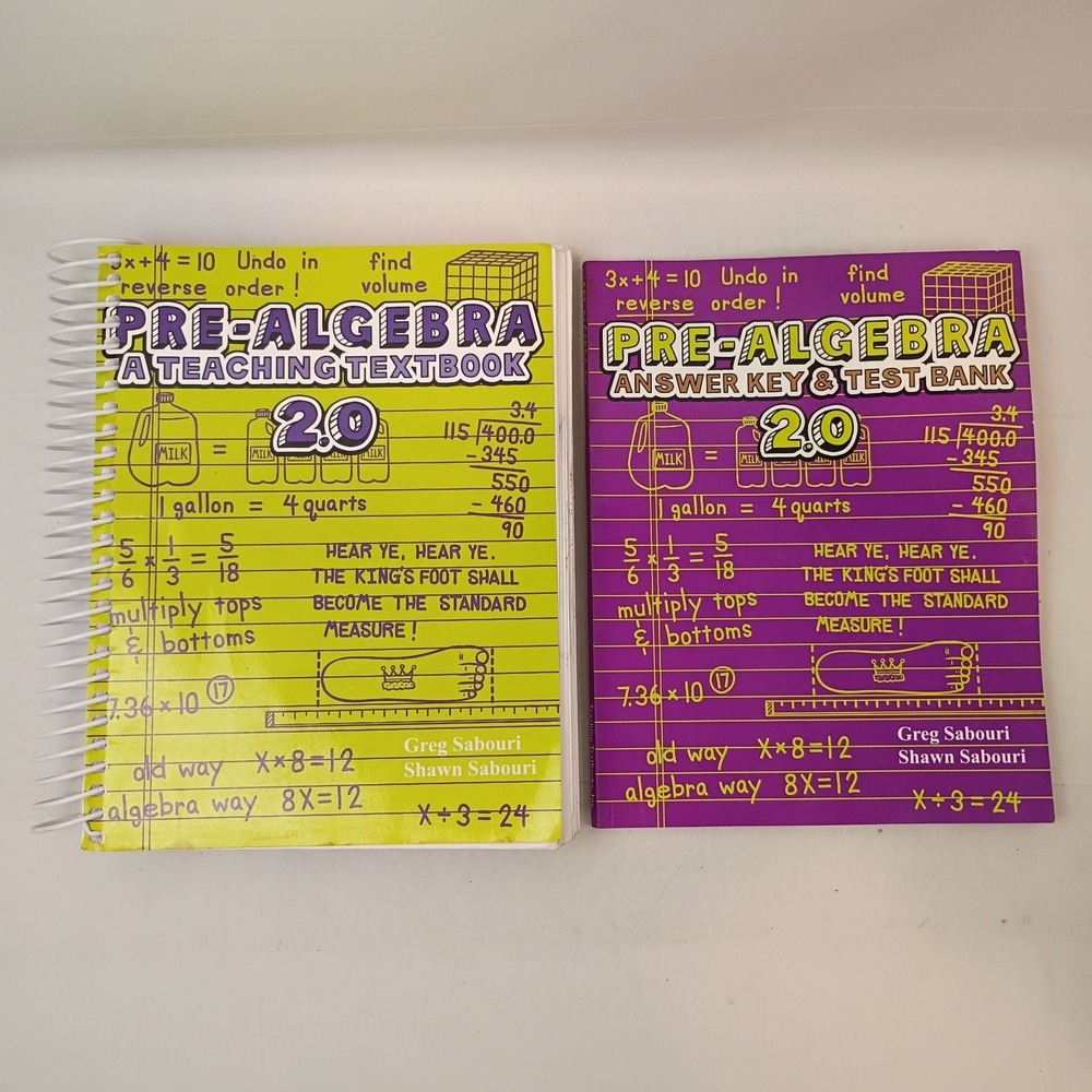Pre-Algebra: A Teaching Textbook 2.0 + Answer Key and Test Bank 2.0